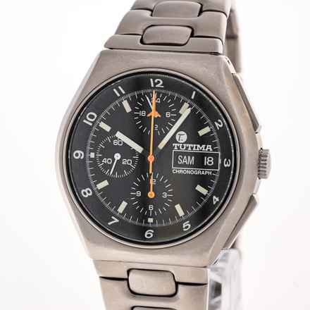  Tutima Military Chronograph 43 Steel – 798-02 – 10/1993 Full Set 
