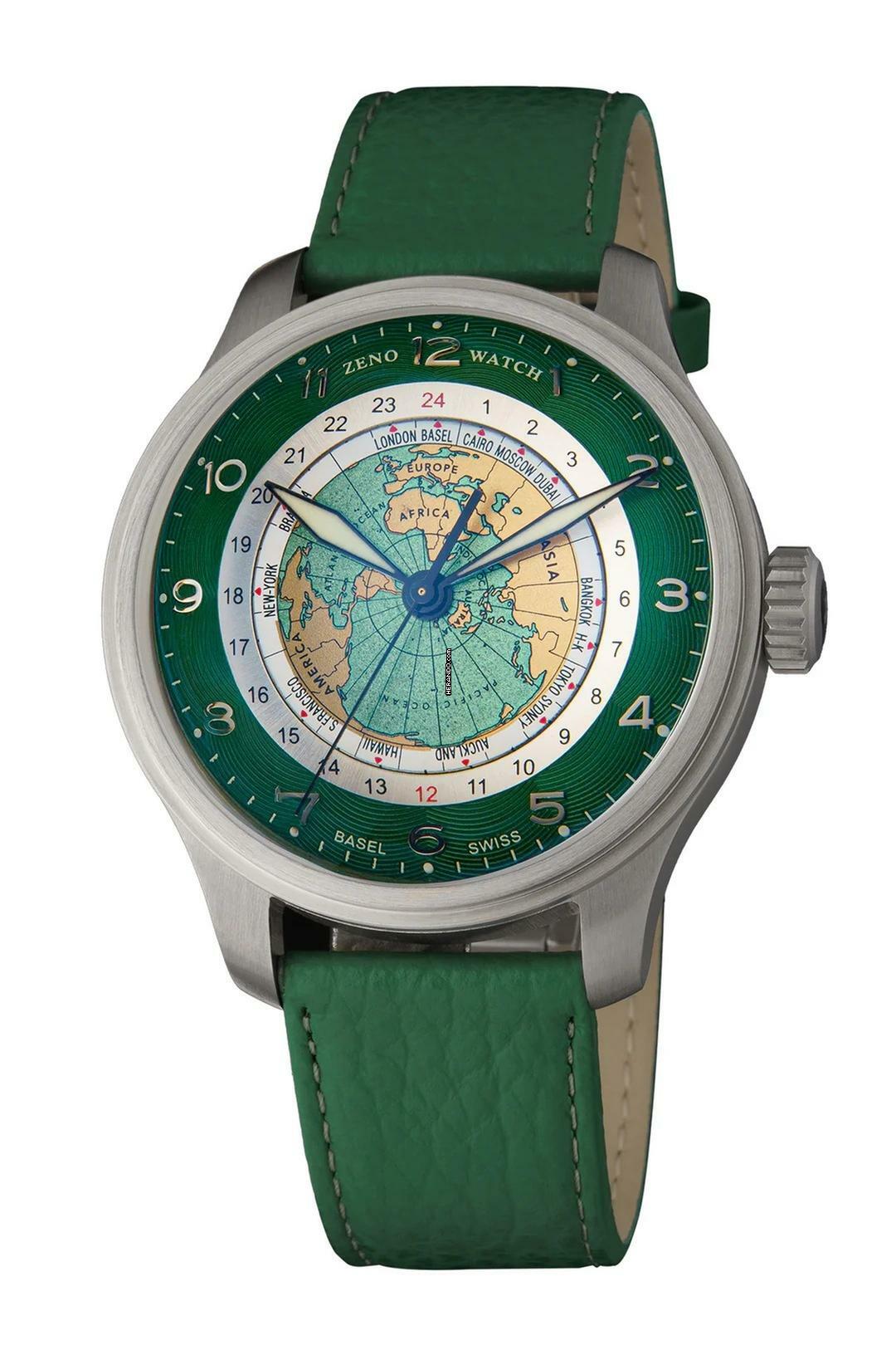 Zeno-Watch Basel OS Polar Worldtimer green