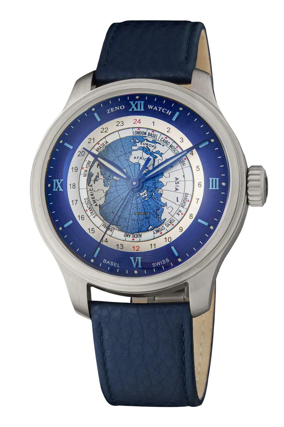 Zeno-Watch Basel OS Polar Worldtimer blue