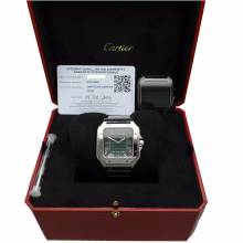 Thumbnail von Cartier Santos WSSA0062 Like New 99% Green Roman Dial
