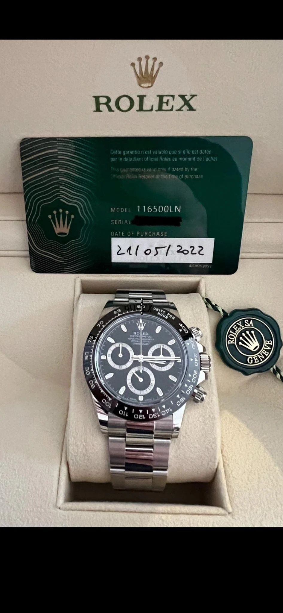 Rolex Daytona 116500 LN Daytona Stahl-Neu B & P 2022 Full Set nicht mehr produziert