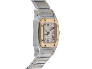 Thumbnail von Cartier Santos Galbée Date PM Kleines Modell Ref.2423 2002 Box&Beschreibung sehr gut Vintage