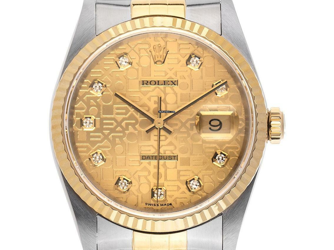 Rolex Datejust 36 Jubilée Diamanten Ref.16233 1995 Box&Beschreibung sehr gut Vintage