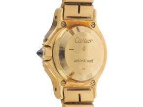 Thumbnail von Cartier Santos Octagon PM kleines Modell Ref.0906 1980 original Box sehr gut Vintage
