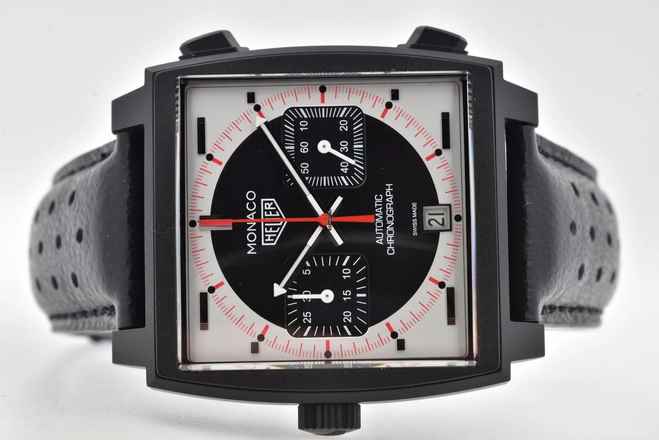  TAG Heuer Monaco Stopwatch Chronograph Limited Edition Black Dial CAW218F.FC6356 