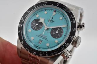 Thumbnail von Tudor Heritage Black Bay Chronograph 79360N Tiffany Flamingo Blue Dial