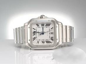 Thumbnail von Cartier Santos Grosses Modell Edelstahl Wssa0018 2020 Automatik Stahl Steel