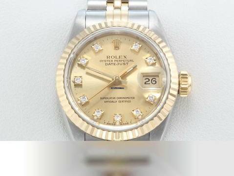  Rolex Lady-Datejust Edelstahl Gelbgold 750 Diamanten Automatik Gold Stahl Stainless Steel 18kt Yellow Gold Jubilé-band Chronometer Oyster 