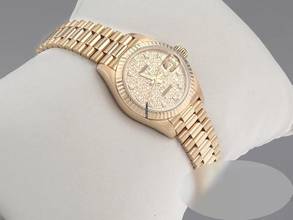 Thumbnail von Rolex Lady-Datejust Gelbgold 750 Diamanten 1997 Automatik Gold Damen