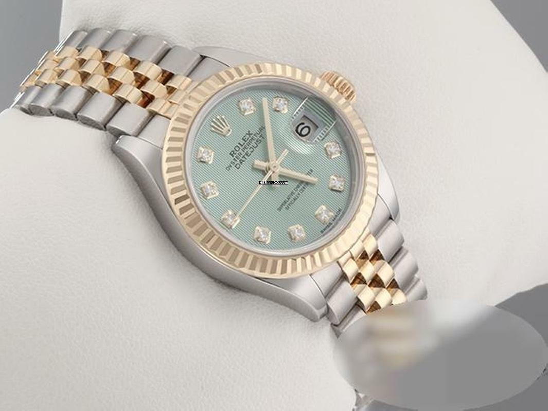 Rolex Lady-Datejust 28mm 279173 Edelstahl Gelbgold 750 Diamanten Automatik Gold