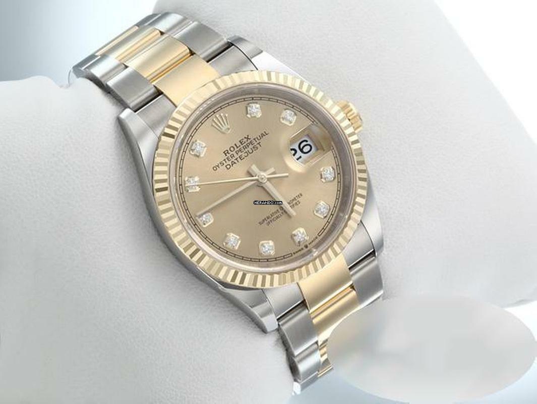 Rolex Datejust 36 126233 2024 Stahl Gelbgold 750 Diamanten Automatik Gold