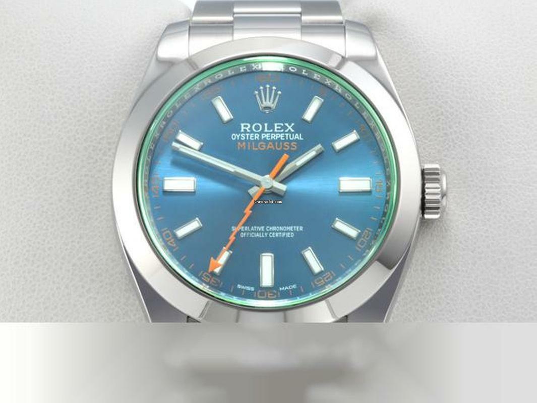 Rolex Milgauss 116400gv 2019 Z-blue Edelstahl Automatik Stahl Blau