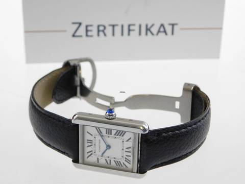  Cartier Tank Solo 31 x 24mm im Top Zustand mit original Band und Faltschließe Cartier Box geliefert in der original Box 