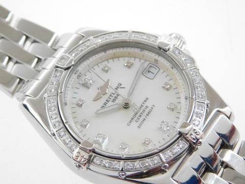  Breitling Callisto Stahl 36mm mit original Breitling Diamantlünette und MOP Diamond im Best Zustand Factory Diamond Bezel and Dial 