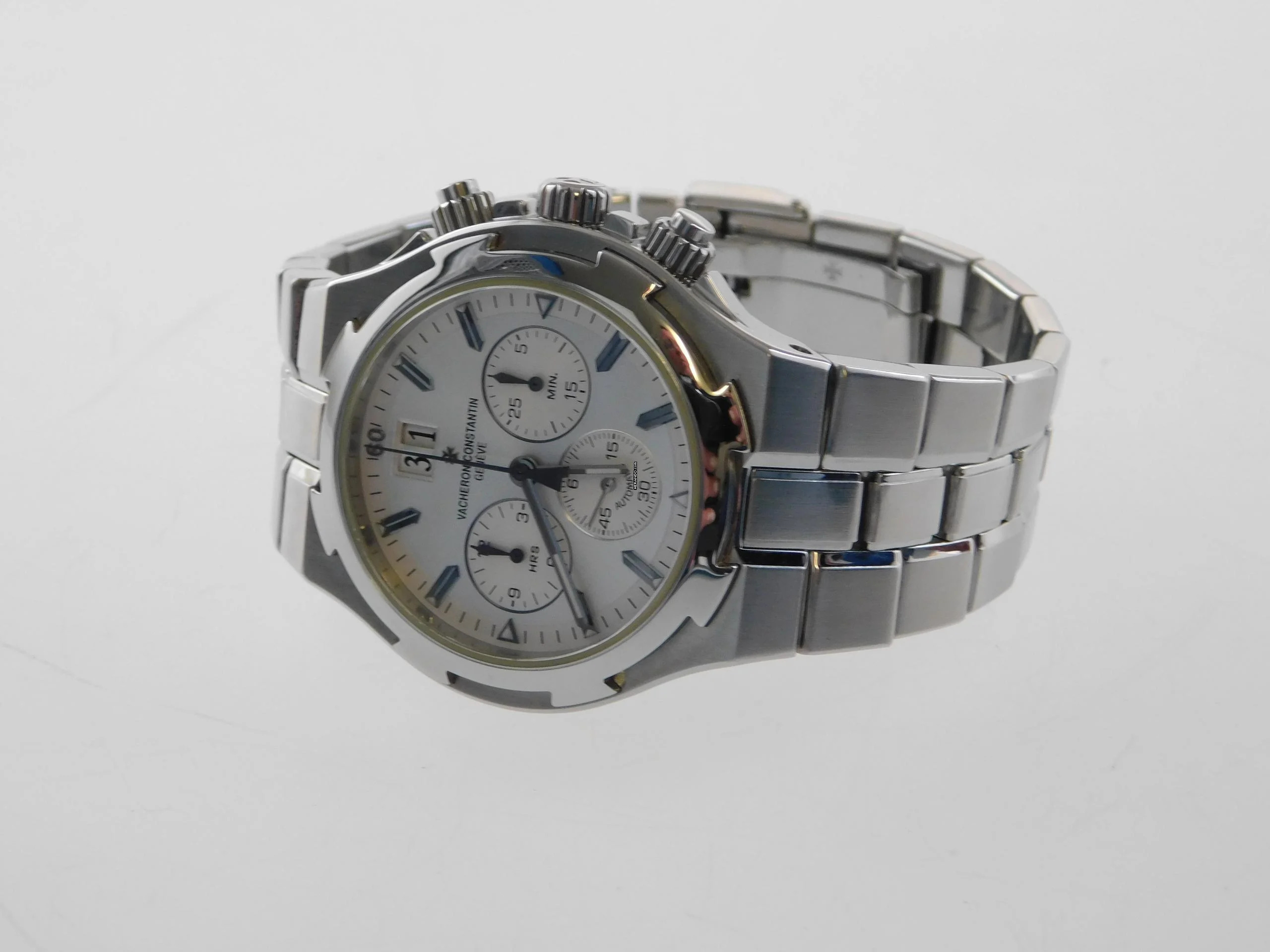 Vacheron Constantin Overseas Chronograph Automatik Stahl im Top Zustand mit silbernen Blatt