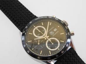 Thumbnail von TAG Heuer Carrera Calibre 16 Chronograph mit Kautschukband und original Papieren im Top Zustand aus 2005