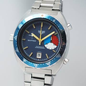  Heuer Skipper Chronograph 15640 Stahl/Heuer Stahlband top 