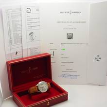 Thumbnail von Ulysse Nardin Chronograph Vintage Schnecken-Tachymeter-Skala um 1940 Stahl/Leder Box + papers