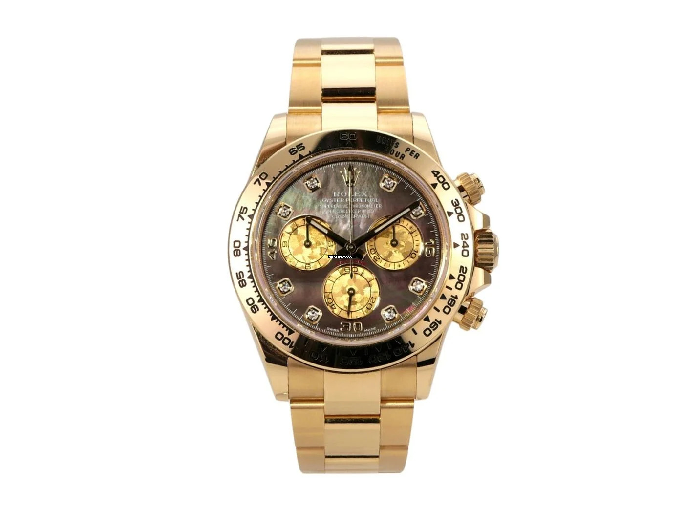 Rolex Daytona Cosmograph Daytona Gelbgold 116508 Dunkles Perlmutt Diamant