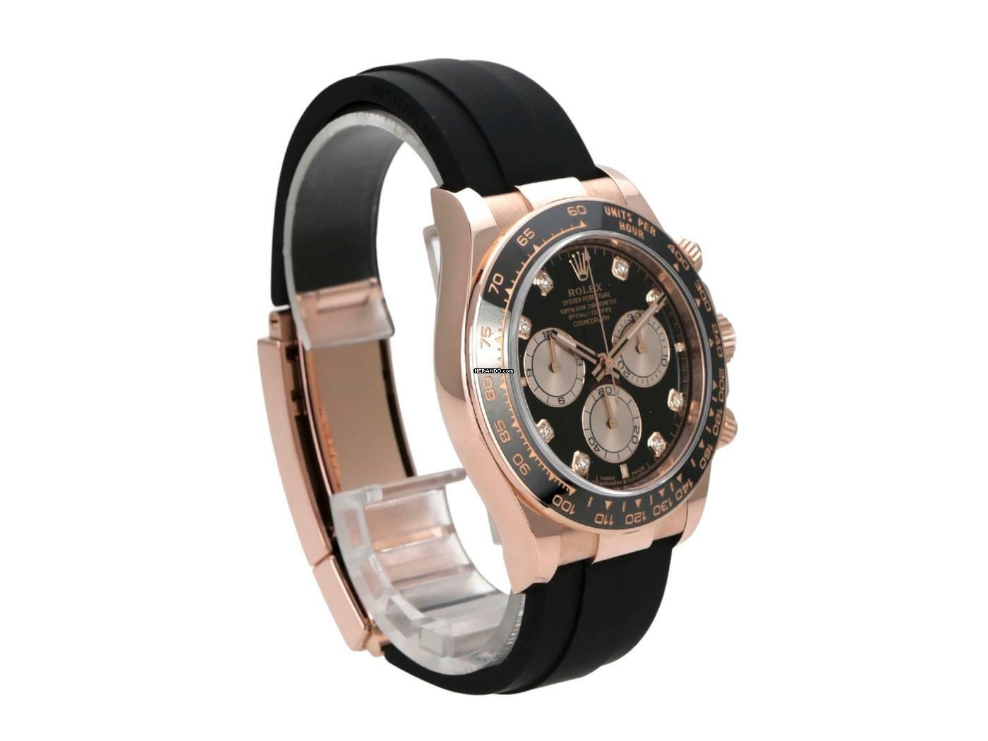 Rolex Daytona Everose-Gold / Oysterflex Ref. 126515LN Schwarz Diamant