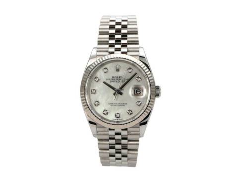  Rolex Datejust 36 Oystersteel / Weißgold 126234 Perlmutt DIA Jubile 
