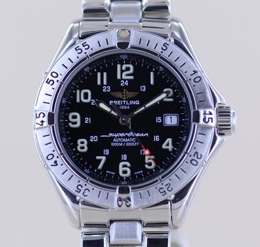  Breitling Superocean 1000M Automatic Stahl black Diver 41mm Taucheruhr Klassiker 