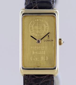  Corum Ignot Union Bank 18K Yellow Gold 24K Dial Unisex Collector rar 