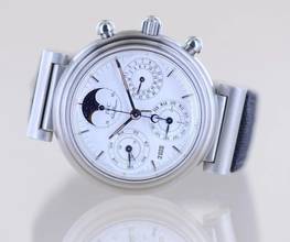 Thumbnail von IWC Da Vinci Perpetual Calendar Chronograph Steel white Dial 39 mm Ewiger Calendar Perpetual