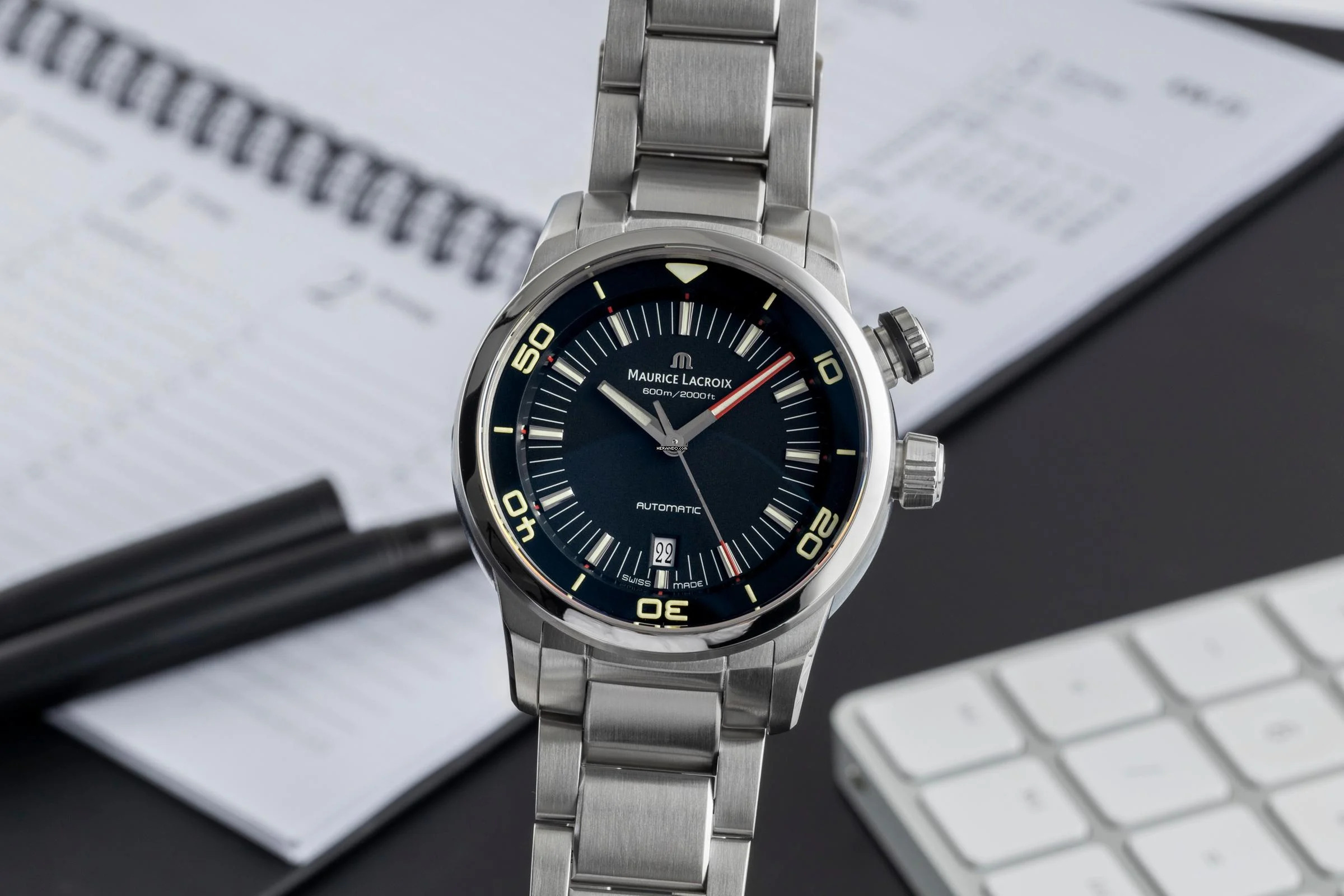 Maurice Lacroix Pontos S Diver Automatik Edelstahl Herrenuhr Ref. PT6248-55002-330B&P