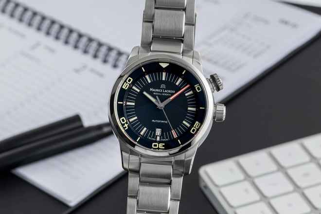  Maurice Lacroix Pontos S Diver Automatik Edelstahl Herrenuhr Ref. PT6248-55002-330B&P 