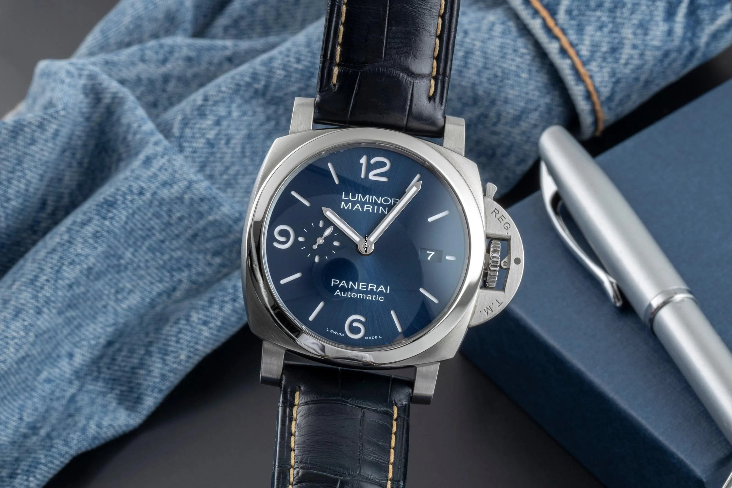 Panerai Luminor Marina Automatic Stahl Automatik Herrenuhr Ref. PAM01313 B&P 2021