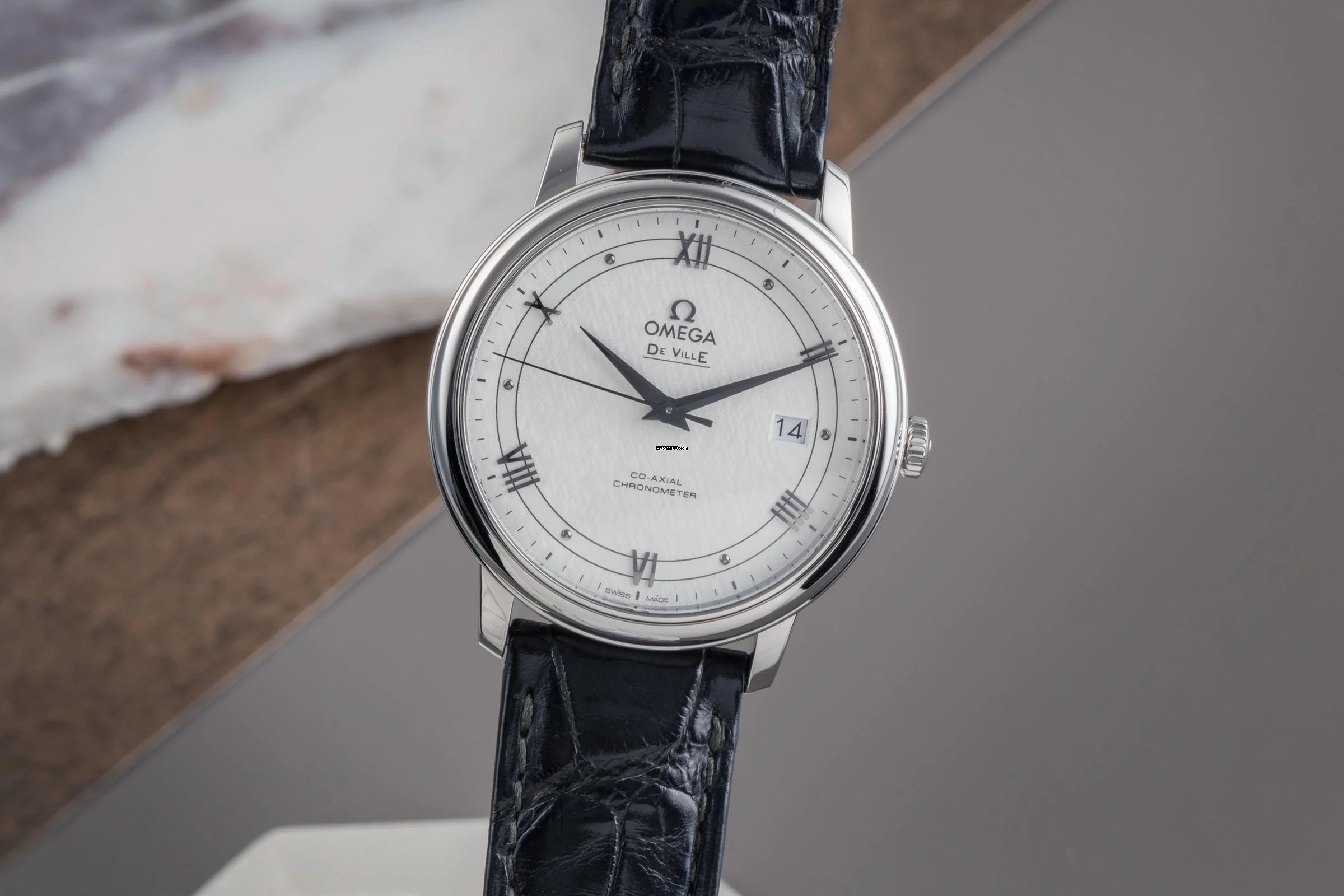 Omega De Ville Prestige Stahl Automatik Herrenuhr Ref. 424.13.40.20.02.006 Papiere 2019
