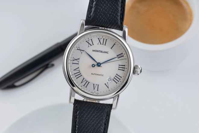  Montblanc Meisterstück Stahl Automatik Herrenuhr Ref. 7068 