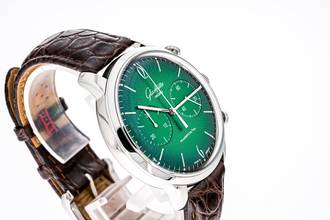 Thumbnail von Glashütte Original Sixties Chrono Green Annual Edition – 1-39-34-05-22-04 – like NEW – 07/2021 Full Set