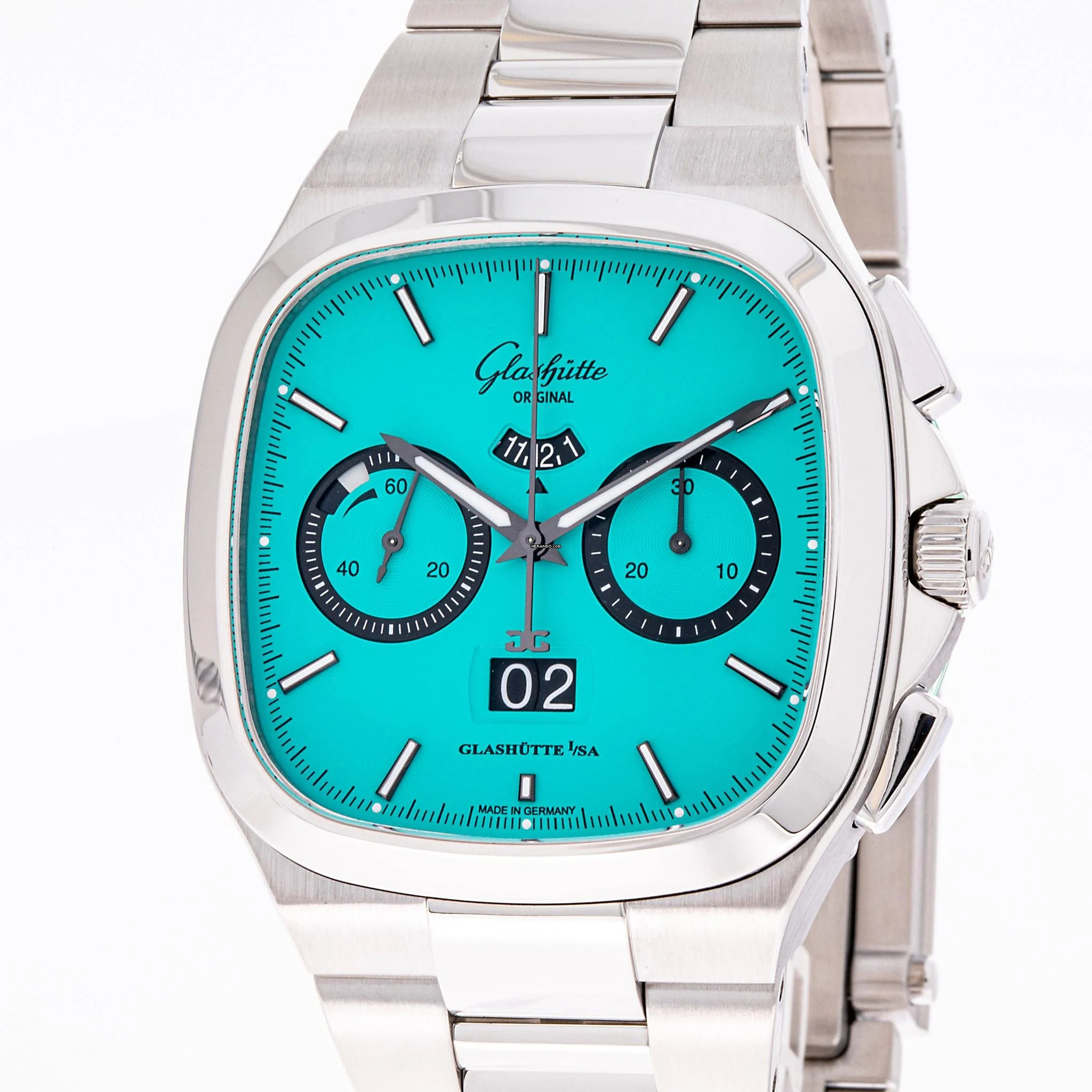 Glashütte Original Seventies Chronograph Panoramadatum – 1 of 100 – 1-37-02-20-02-70 – like New – 22 Full Set