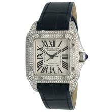 Thumbnail von Cartier Santos 100 Ref. 2878 Midsize Full set with diamonds