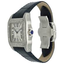 Thumbnail von Cartier Santos 100 Ref. 2878 Midsize Full set with diamonds