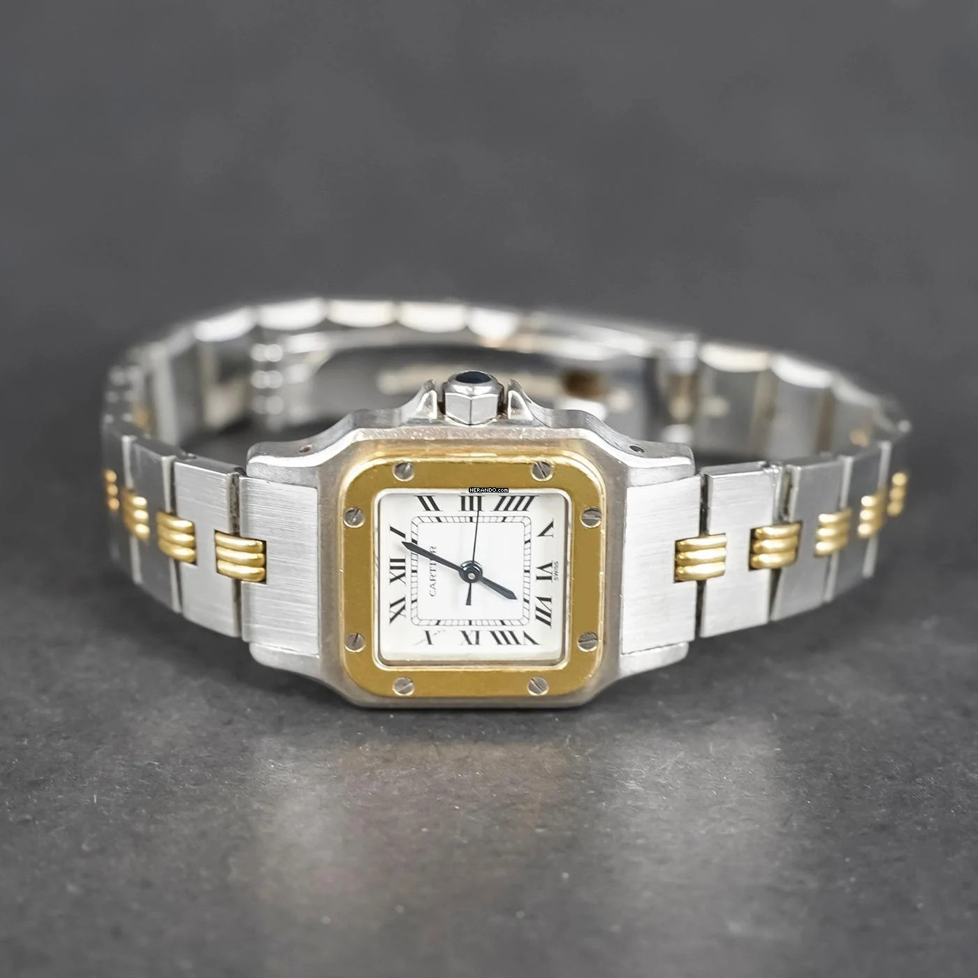 Cartier Santos Lady Stahl/Gold Unpolierter Originalzustand