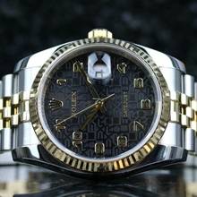 Thumbnail von Rolex Datejust 36 Steel Gold - Black Arabic - like New - Fullset - 09/2007