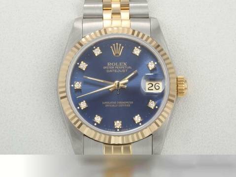  Rolex Datejust 31 Medium Stahl Gelbgold 750 Diamanten Automatik Gold Stahl Damen Stainless Steel 18kt Yellow Gold Jubilé-band Chronometer Oyster Blue Dial 