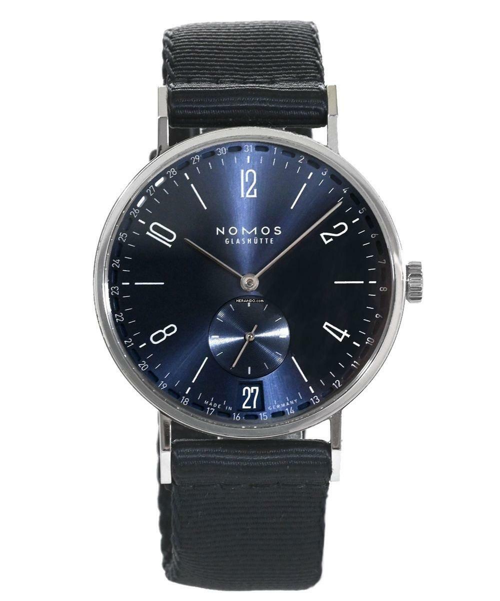 NOMOS Tangente 2Date blau Handaufzug Ref. 136