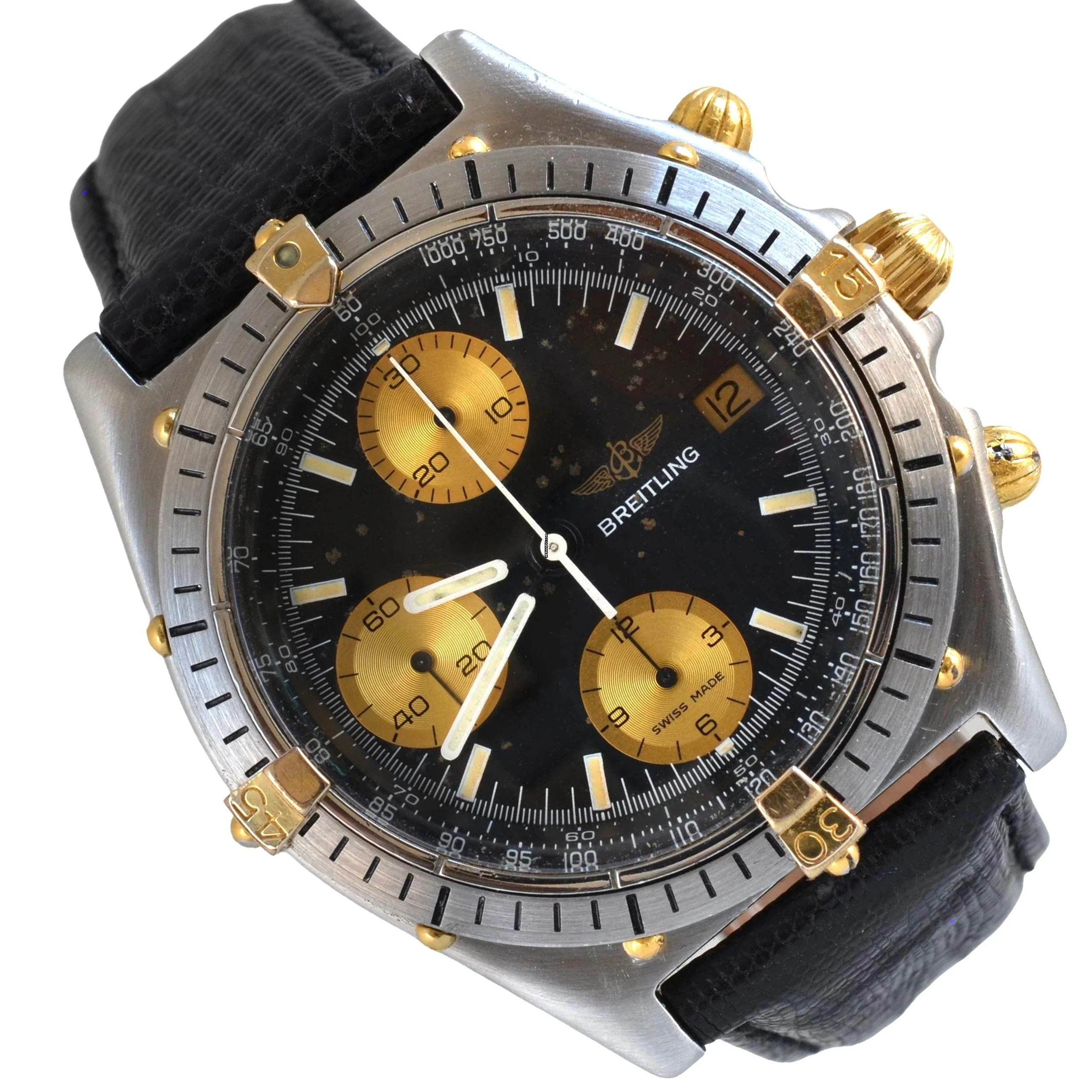 Breitling Chronomat 81950 chronograph black dial steel Full Set