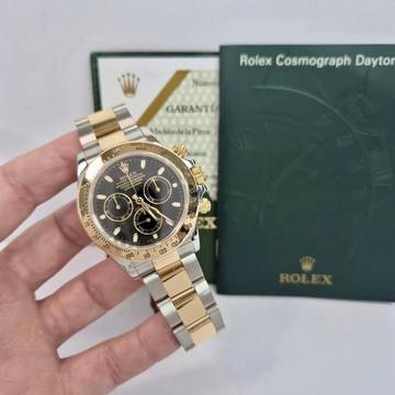  Rolex Daytona Ouro & Aço Black Dial 40mm Automático 