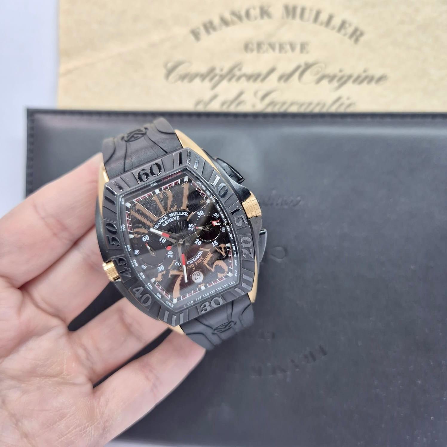 Franck Muller Conquistador Grand Prix Chronograph Ouro Rosé Automático Completo