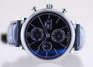 Thumbnail von IWC Portofino Chronograph Automatic black Dial Dresswatch 42mm B+P unworn