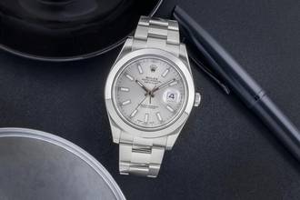 Thumbnail von Rolex Datejust II 41 Silver Dial Oyster Stahl Automatik Herrenuhr Ref 116300 Box