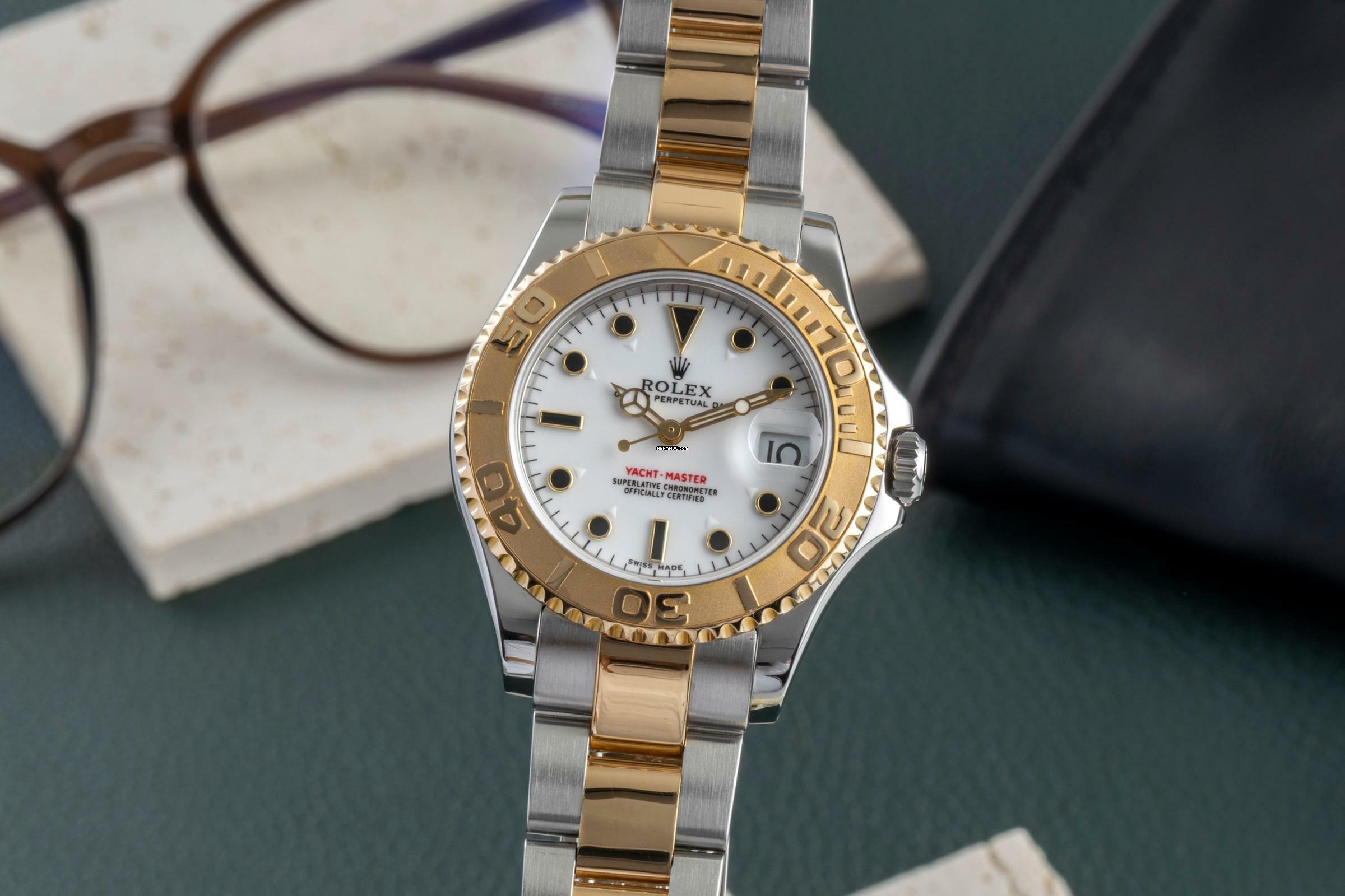 Rolex Yacht-Master White Dial Stahl Gold Automatik Herrenuhr 168623
