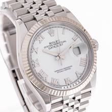 Thumbnail von Rolex Datejust 36 White – Roman Dial – 126234 – like NEW – 12/2019 Full Set Lc100
