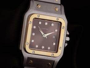 Thumbnail von Cartier Santos Carree GM Großes Modell Ref.2961 1982 Full Set sehr gut Vintage