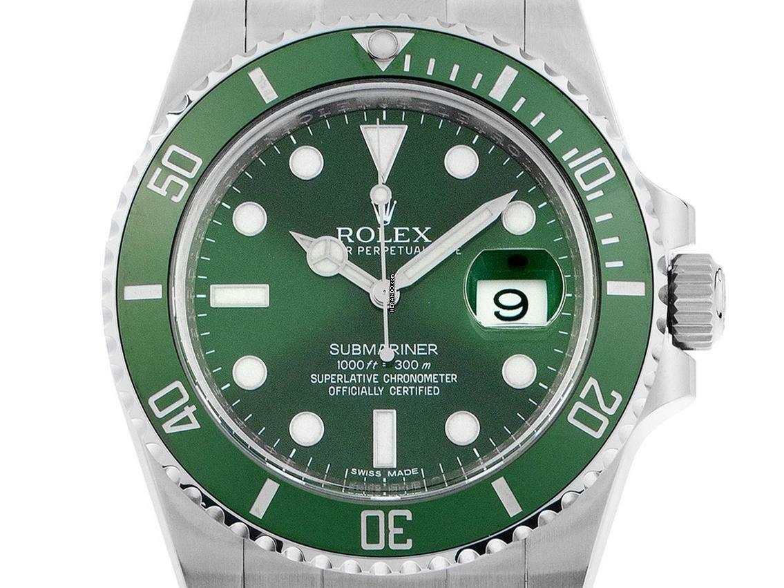 Rolex Submariner Date LV Hulk Ref.116610LV 2016 LC 100 Full Set wie Neu Vintage